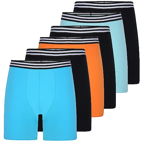 Bigdude 6 Pack Stripe Waistband Boxer Shorts Multi